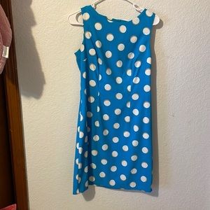 Blue and white Polka dot dress